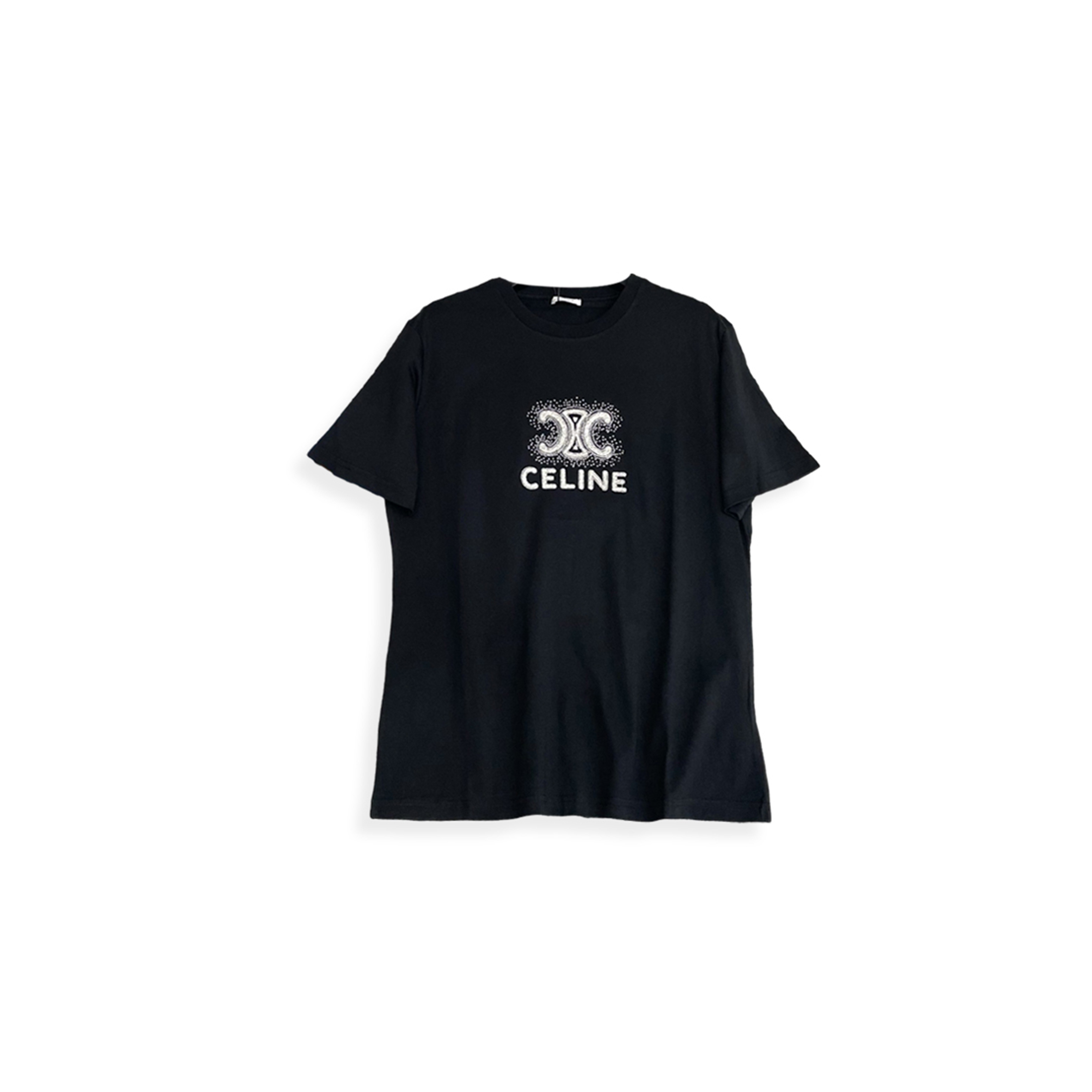 CELINE HEAVY INDUSTRY ARC DE TRIOMPHE LETTER BEADED T-SHIRT 